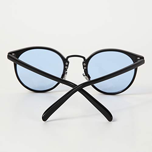 [Что говорят] Модные уличные солнцезащитные очки FASHION OUTDOOR с поляризационными линзами UV400, золотой мостик, классическая оправа, цветные линзы, модные очки (Светло-синий/Черный Матовый черный)