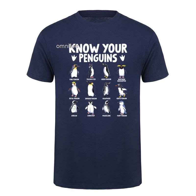 Know Your Penguins T Shirt Funny Penguin Species TShirt Cool Gift Streetwear Short Sleeve T Shirt Tops HJ018