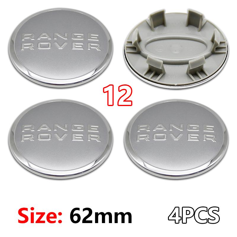 4x 62mm ABS Auto Wheel Center Hub Cap Emblem Badge Replacement For Land Rover Range Rover Discovery Sport Velar Evoque L322 L405 BQ7