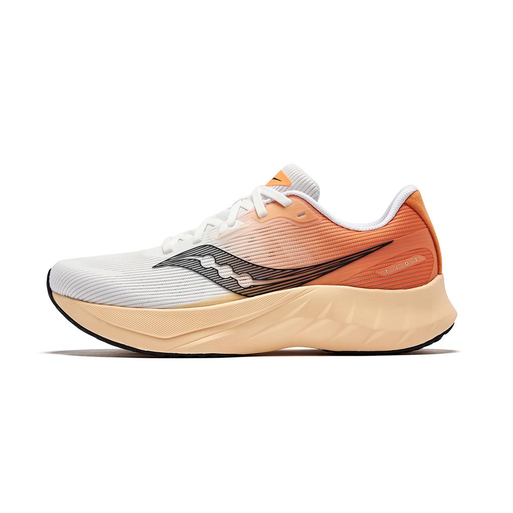 SAUCONY Tide 2 Daily Running Training Low Top Running Shoes Men Running Shoes White Orange Black S28216-8
