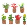 Yousheng Artificial Potted Succulents Plants Refrigerator Magnet Home Office Kitchen Locker Fridge 3D Miniature Cork Pot Fake Plants Magnetic