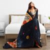 Pizza Cat Space Galaxy Flying Knitted Blanket Funny Wool Throw Blanket Home Couch Decoration Thin Bedspread Portable