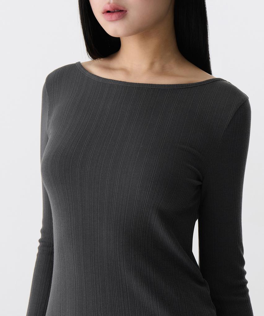 Musinsa Standard Woman Women'S Open Back Jersey Mini Dress [Gunmetal]