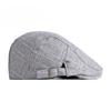 British Retro Faux Linen Flat Cap for Men Women Vintage Adjustable Beret Newsboy Hat Casual Breathable Peaked Forward Cap Korean Style
