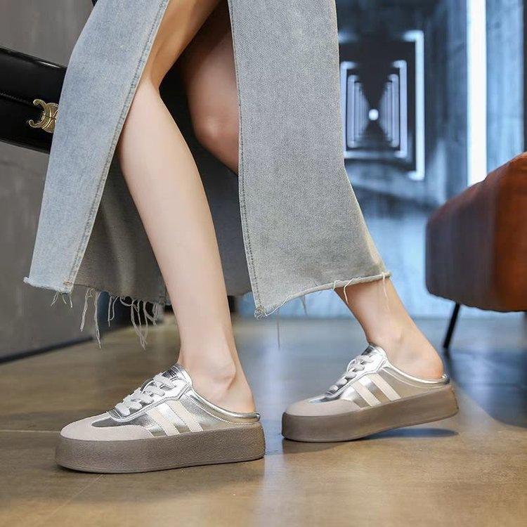 Thick-soled bag head, half slippers, new spring outer wear, German training shoes, half drag, lazy, half support