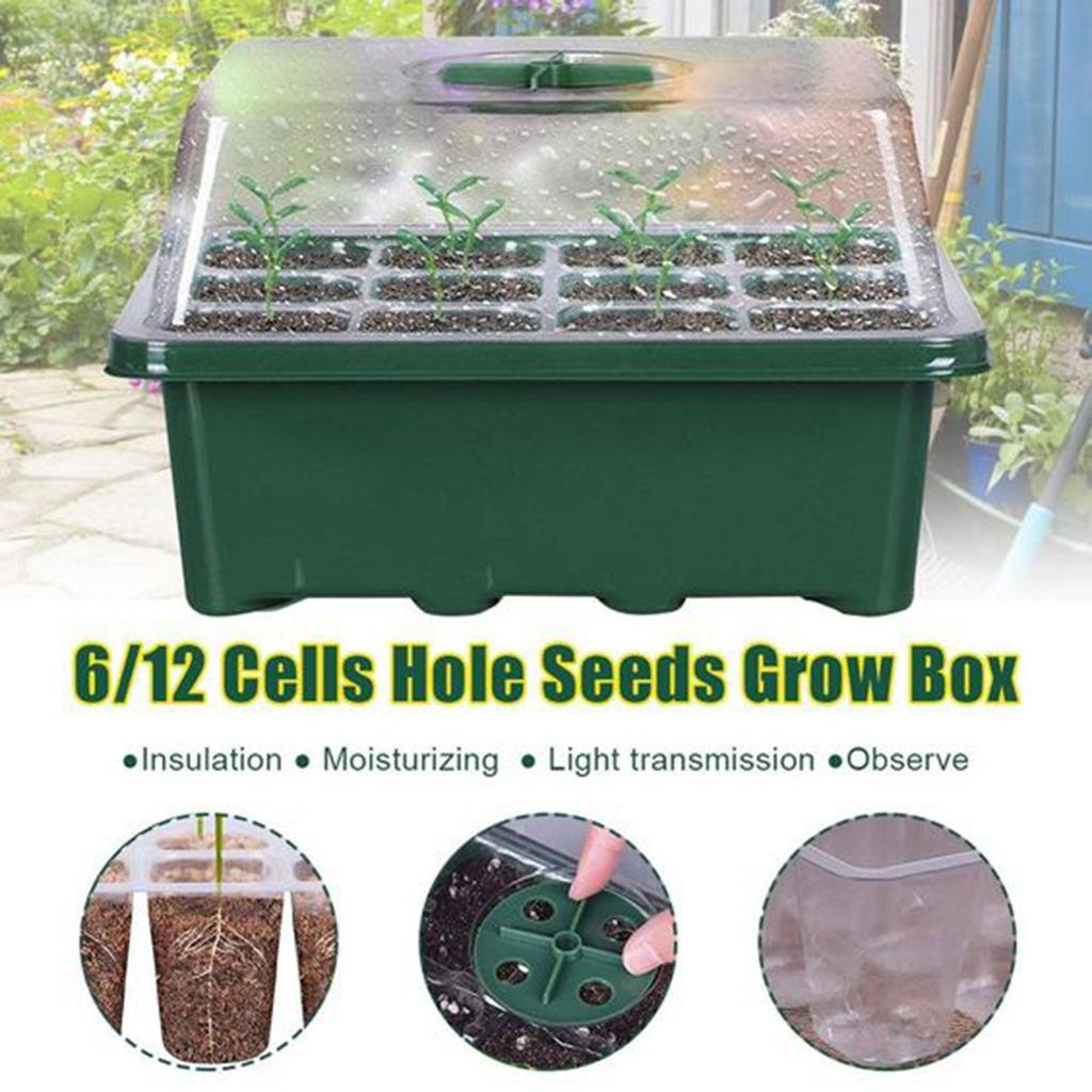 12 Hole Plant Seed Grows Box Nursery Seedling  Garden Yard Tray Hot