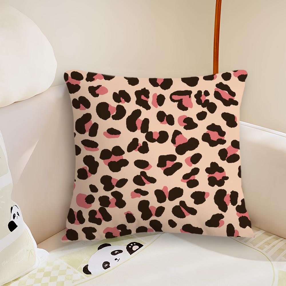 Fashion Leopard Print cushion cover Pillow Case Plush Fabric Soft Double Sided Print Sofa Cushion Cover Throw Pillow Covers