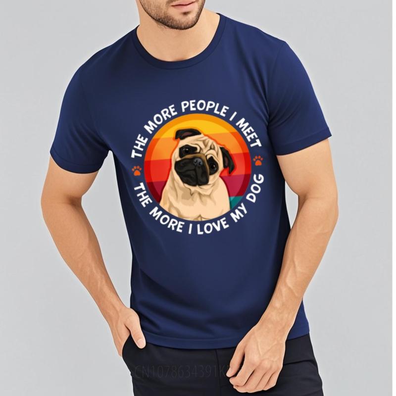 Comfortable Boys Summer Tshirt Black The More People I Meet The More I Love My Dog Hiphop Male Teeshirt Lightweight Tee