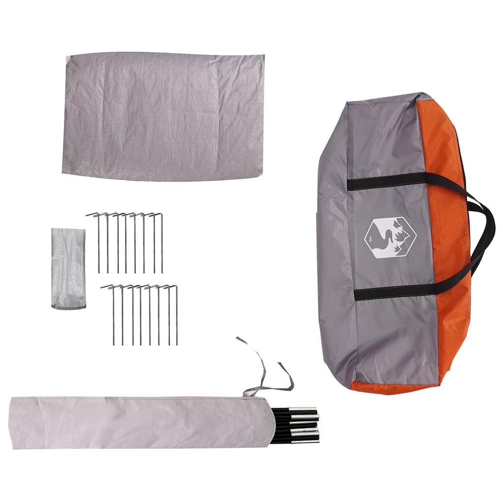 Family Tent Gray and Orange for 10 Persons