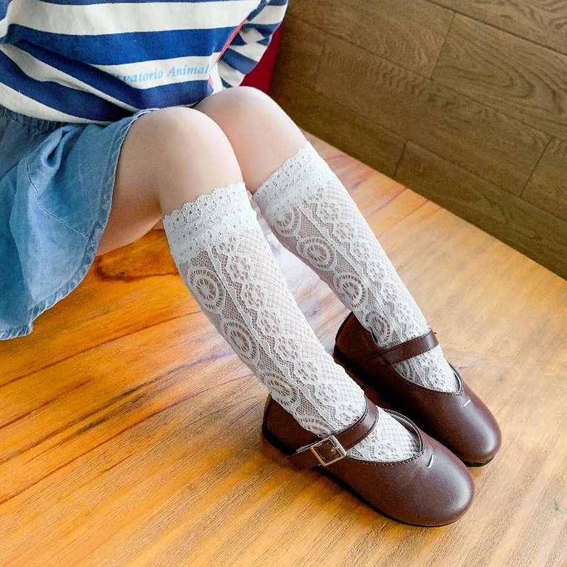 Korean Kids Girl Sock Retro Lace Ruffle Hollow Lovely Calf Sock for Children Girl Thin Breathable Frilly Princess Sock Kid Stuff