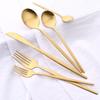 30/36Pcs Matte Gold Dinnerware Set Stainless Steel Knife Fork Spoon Dinner Cutlery Set Western Tableware Set Dessert Spoon