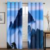 Mountain Plants Natural Scenery Printed High Shading Curtains Bedroom Decorative Curtains with Hook Accessories 2 Panels New