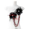 Tassel Style Nail Bead Flower Applique Double Flower Chest Flower Patch Flower Patch  Wedding Dress