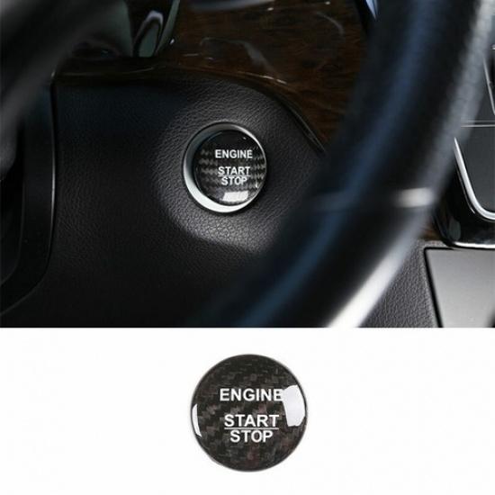 Real Carbon Fiber One-Button Start Switch Cover Trim For Benz C-Class 2015-2021