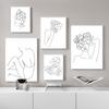 Minimalist Line Girl Boy Abstract Flower Leaves Nordic Posters And Prints Wall Art Canvas Painting Pictures Living Room Decorati