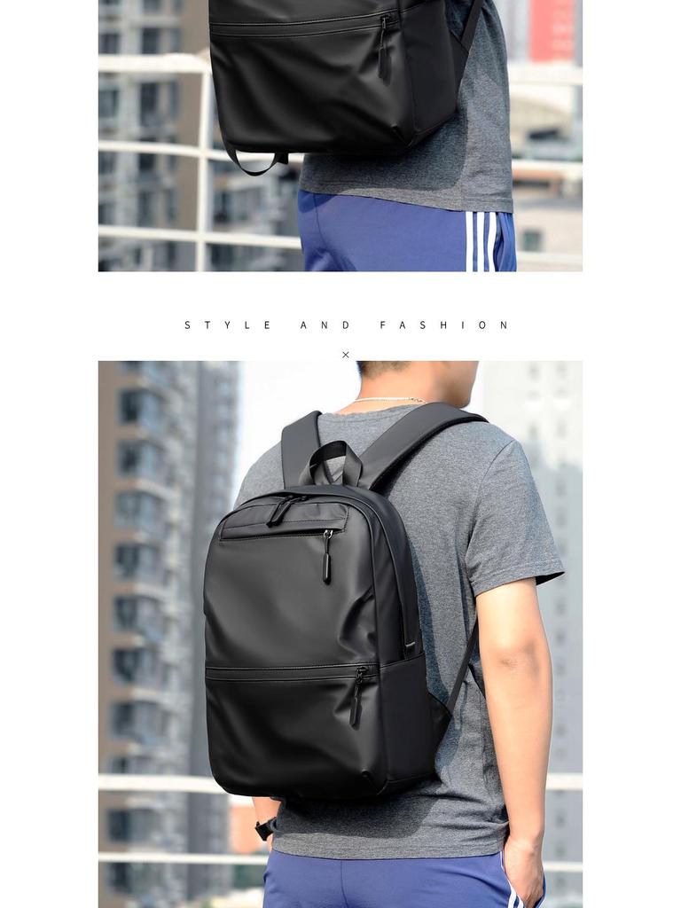 Мужской 15-дюймовый легкий водонепроницаемый кожаный рюкзак - Большая вместимость, модный тренд для бизнеса