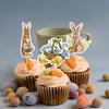 8pcs Easter Cake Inserts Tag Decorations Bunny Easter Holiday Party Cake Decoration Insert Card For Easter Party Food Deco