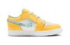 Jordan Air Jordan 1 Low Alt SE PS Канвас Дышащие Низкие Детские Кеды для Скейтбординга Желто-Белые DX4387-800