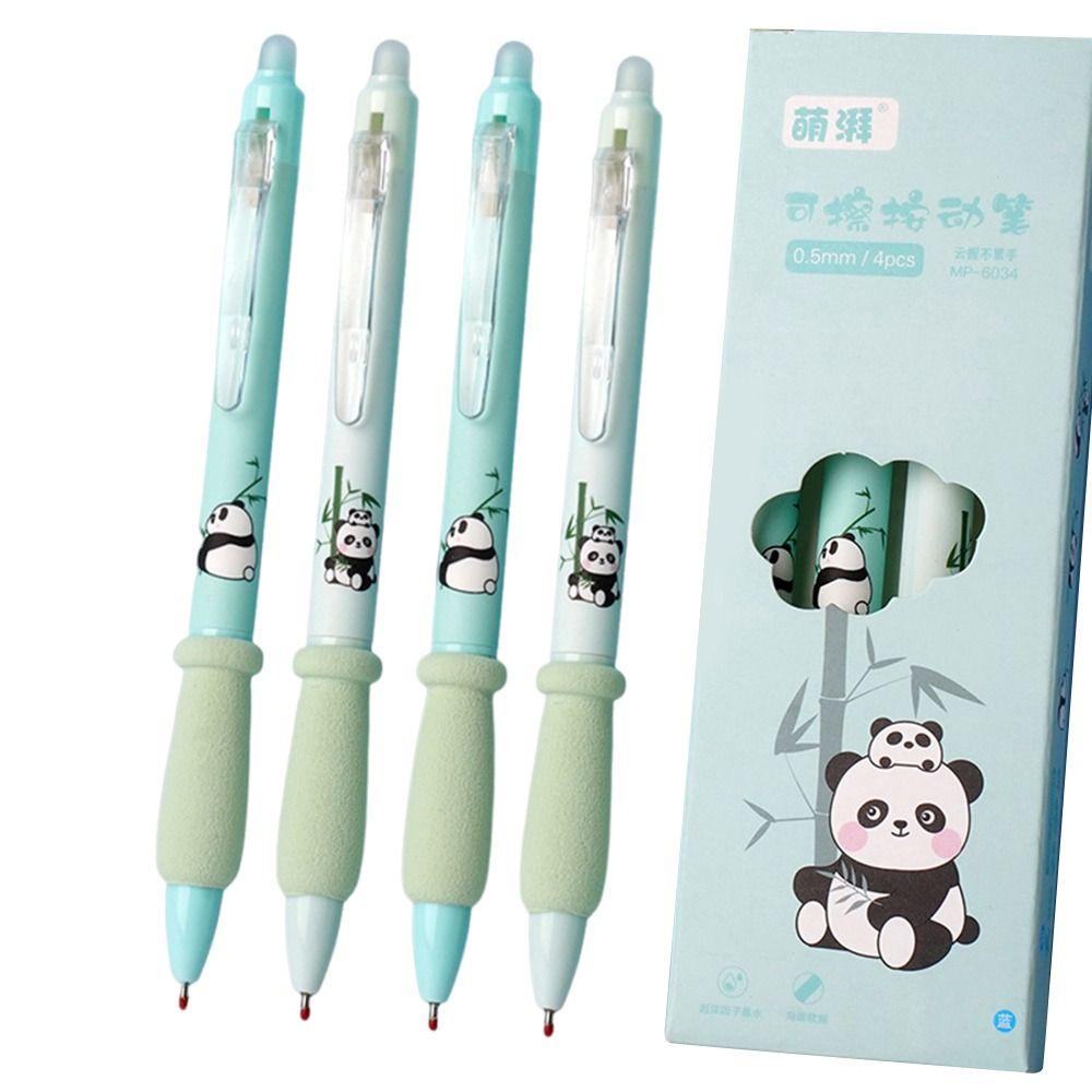 4Pcs/lot Writing Stationery Panda Gel Pen 0.5mm Exam Professional Pens Press Erasable Pen School