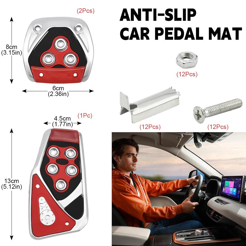 3 шт. ручные автомобильные нескользящие накладки на педали для ног, стильные педали тормоза, акселератора, сцепления, пластиковые автомобильные аксессуары