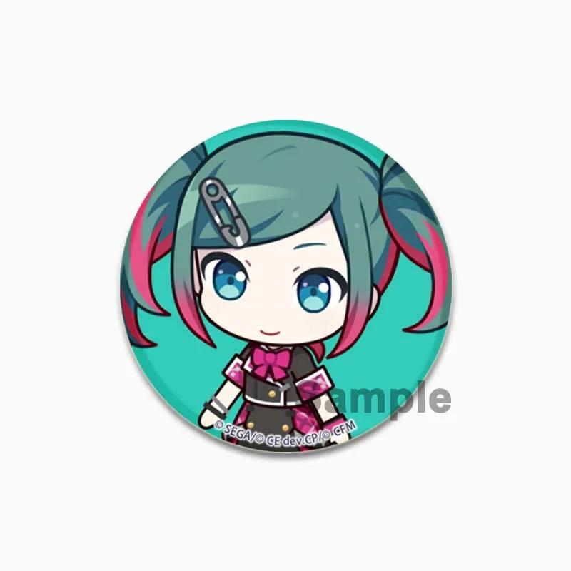 32/44/58mm Hatsune Miku Brooches On Backpack Cosplay Cartoon Badge Saki Tenma Honami Mochizuki Enamel Pins Accessories Gift Jewelry