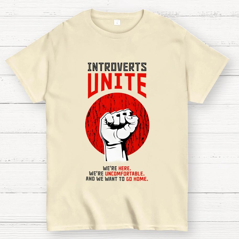 Introverts Unite Cotton Summer Casual Cool Loose T-Shirt