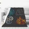 A-Avatar The Last Airbender Element Symbols Flannel Blanket Magic Movie Soft Throw Blanket for Chair Bedspread Sofa Bed Cover