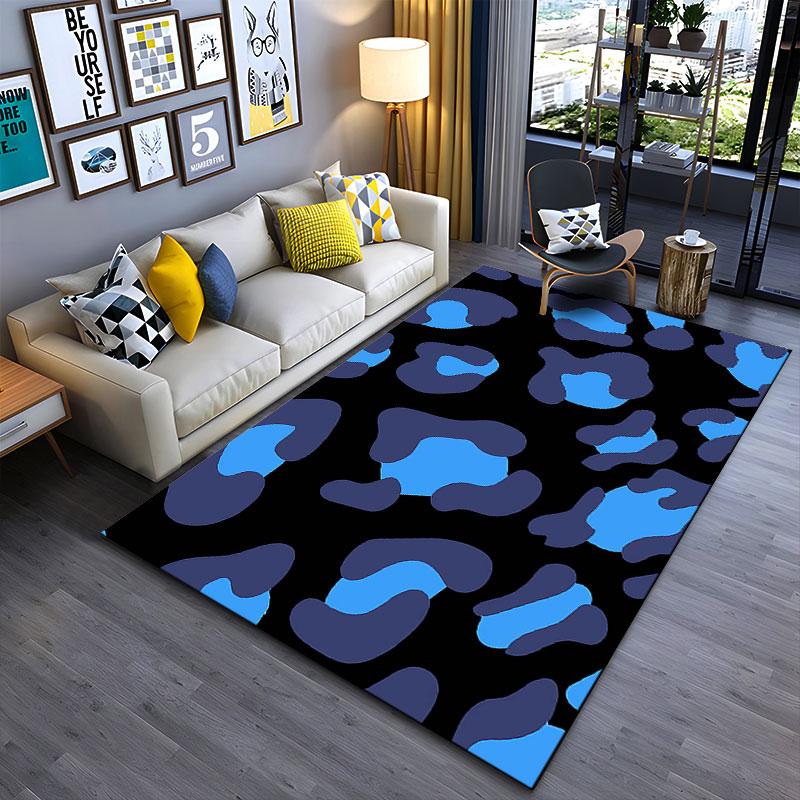 Blue and Black Abstract Pattern suitable as a non-slip mat for the living room or bedroom sofa