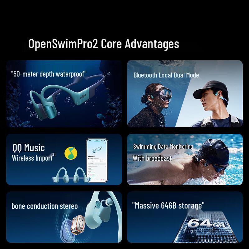SHOKZ OpenSwim Pro 2 S720 Костно-проводные наушники для плавания
