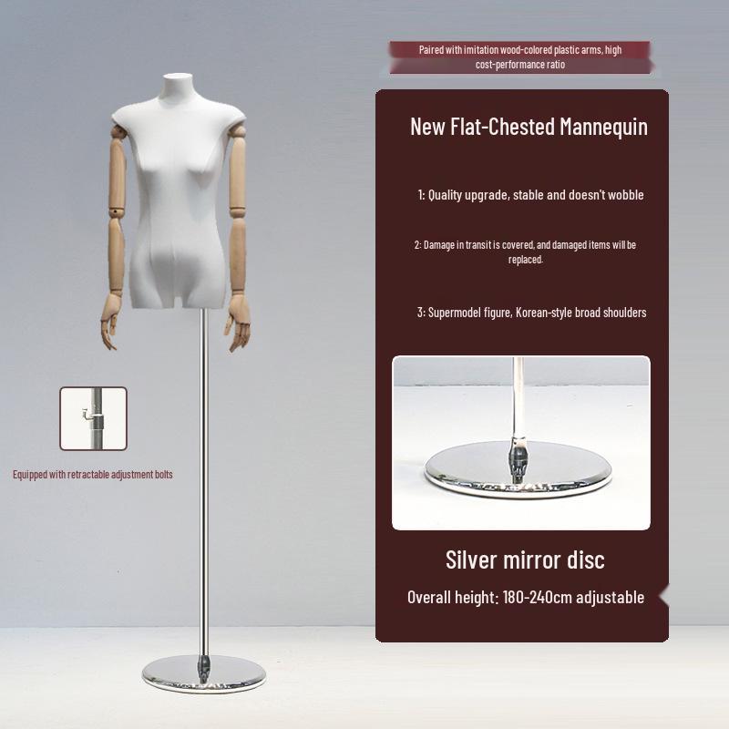 Манекен женский с плоским телом в корейском стиле и широкими плечами для демонстрации женской одежды