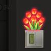 Night Glowing Sticker Glow-in-the-Dark Tulip Switch Sticker, Waterproof Floral Wall Decoration Decal, Peel Removable and Stick Light for Bedroom