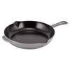 Staub Frying Pan 26cm IH Compatible Enamel Skillet Stylish Cast Iron Handle Round Graphite Gray [Staub Pot] 1222618/40510-616-0 [Item]