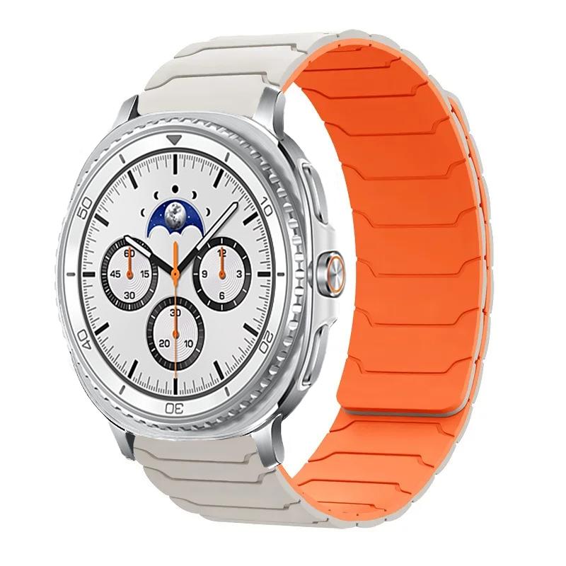 Силиконовый ремешок для Samsung Galaxy Watch 8 40 мм 44 мм 8 Classic 46 мм Спортивный магнитный браслет Galaxy Watch Ultra 2026 47 мм Correa