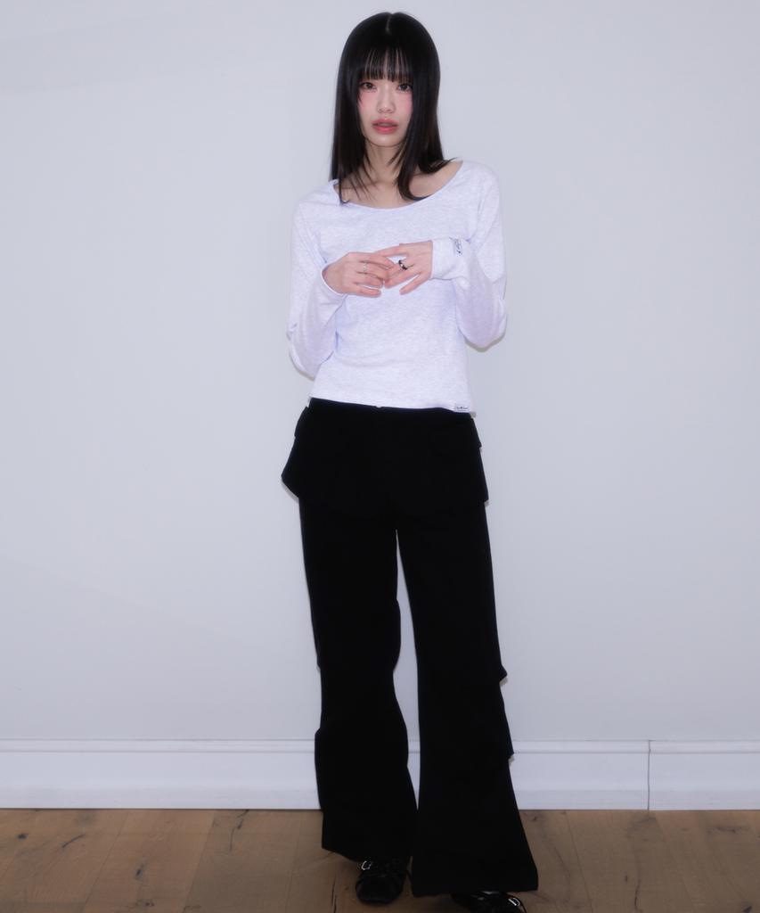 ROSEFRANTZ Essential Rose Label Long Sleeve [White Melange]