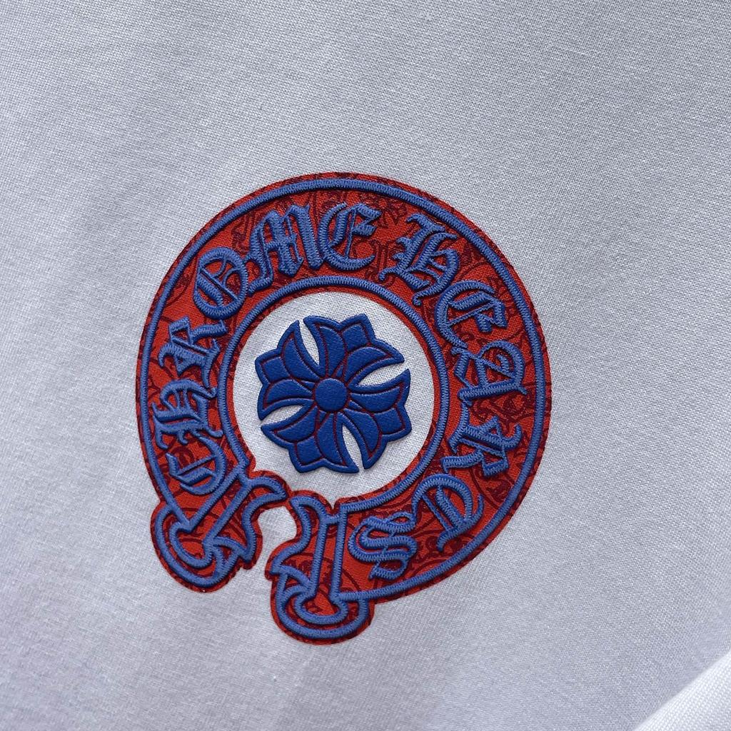 8930 CHROME HEARTS Summer New High Quality Cotton Round Neck Loose Large Size Men's and Women's T-shirt Couple T-shirt