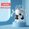 Silicone Baby Feeding Bottle Cute Cow Imitating Breast Milk For Newborn Infant Anti Colic Anti Choking Milk Feeding Supplies New