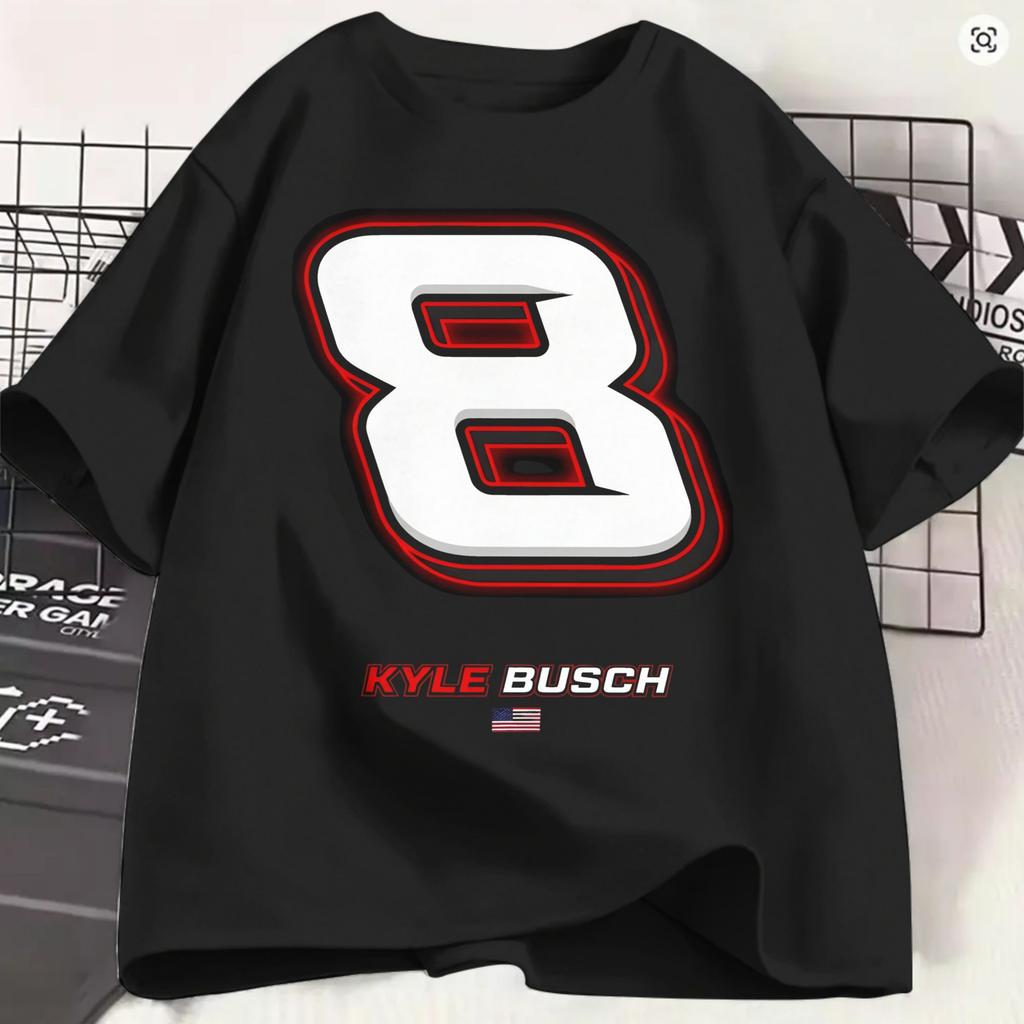 Kyle Busch T Shirts Unisexs 100 Cotton Vintage Tshirts Round Neck Tee Shirt Short Sleeve Clothing 4xl 5xl