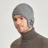 Fashion Casual Soft Knitted Hat Thickened Windproof Plain Hats Earflap Cap Sports