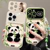 Applicable To Apple 15 Mobile Phone Case IPhone 13/14 Bamboo Panda Chain 12mini Flip Mirror 11 Cute 6