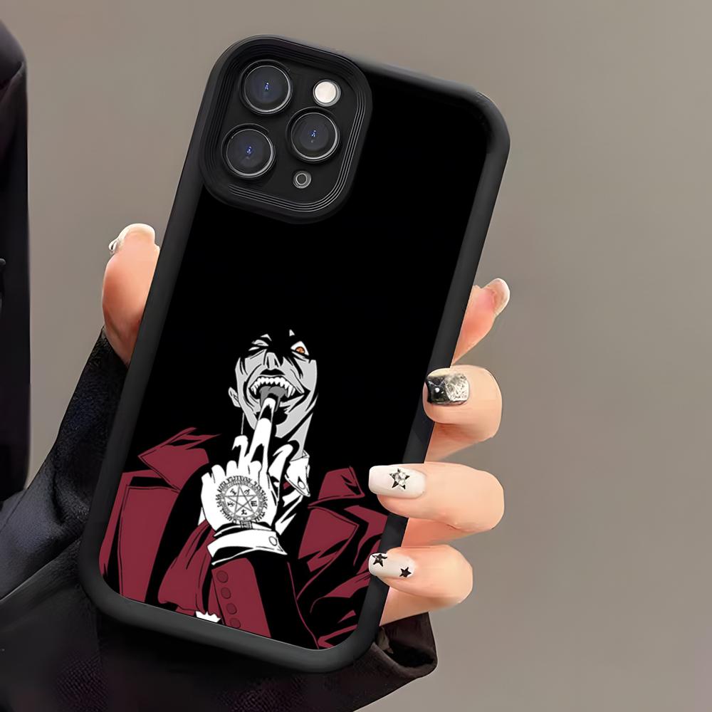 Чехол для телефона Hellsing для iPhone 17 Air 16 E 15 14 Plus 13 12 11 Pro Max Черный Небесный Глаз Ступенчатый Защитный Чехол