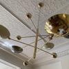 Подвесной светильник на 5 ламп Mid Century Modern Raw Brass Sputnik, люстра Fixtur