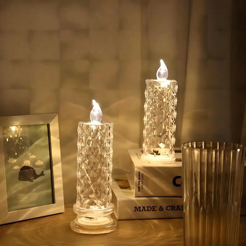 2pcs LED Flameless Candles Night Lights Romantic Lamp Family Gatherings Candlelit Dinners Wedding Birthday Bedroom Holiday Decor