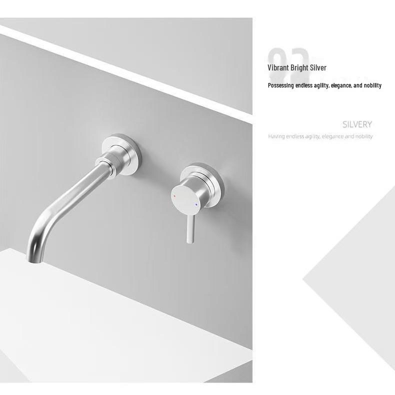 Concealed Wall-Mounted Fine Copper Basin Faucet for Hot/Cold Water
