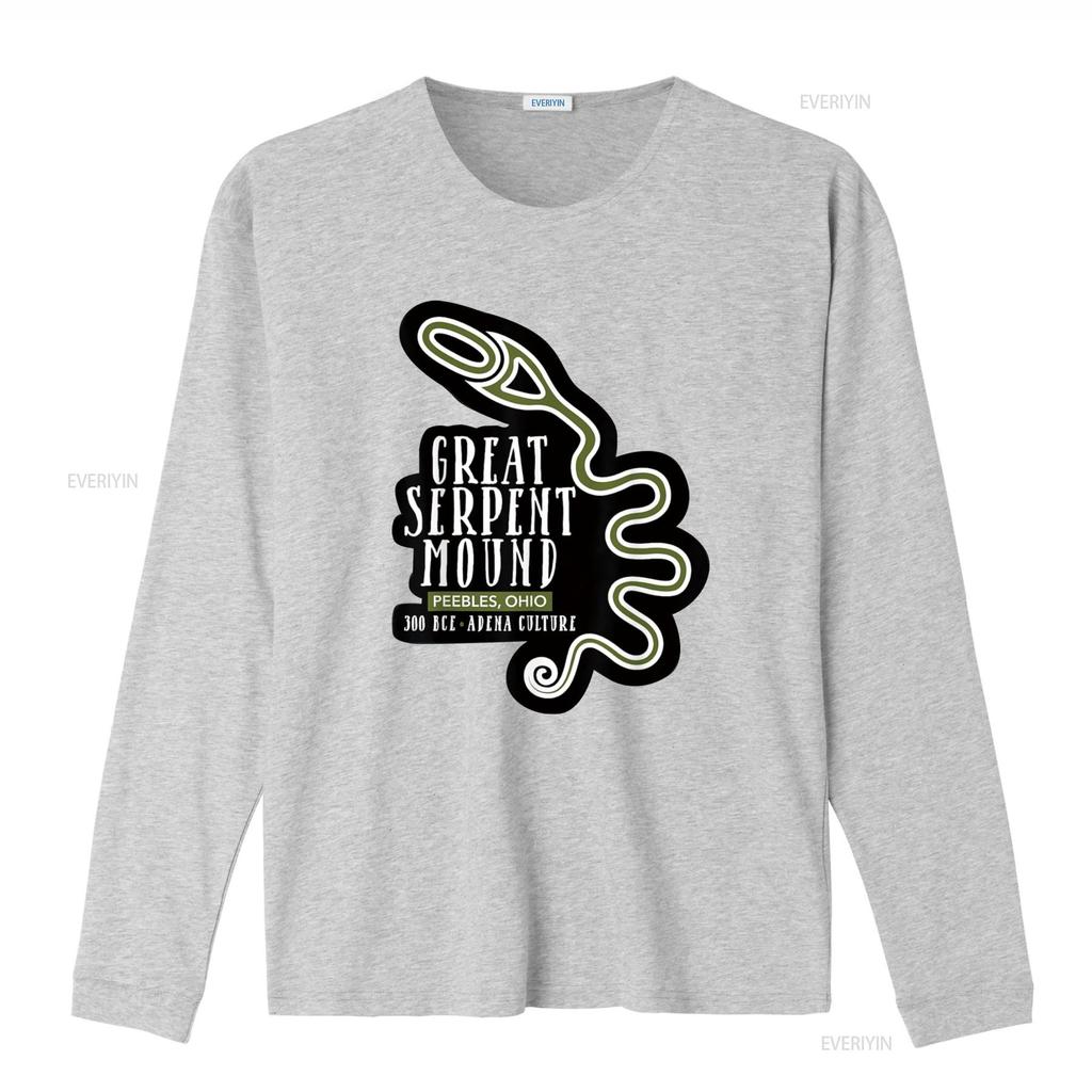 Футболка с принтом Great Serpent Mound винтажная стираная удобная мягкая модная дизайнерская одежда графический топ для повседневной носки