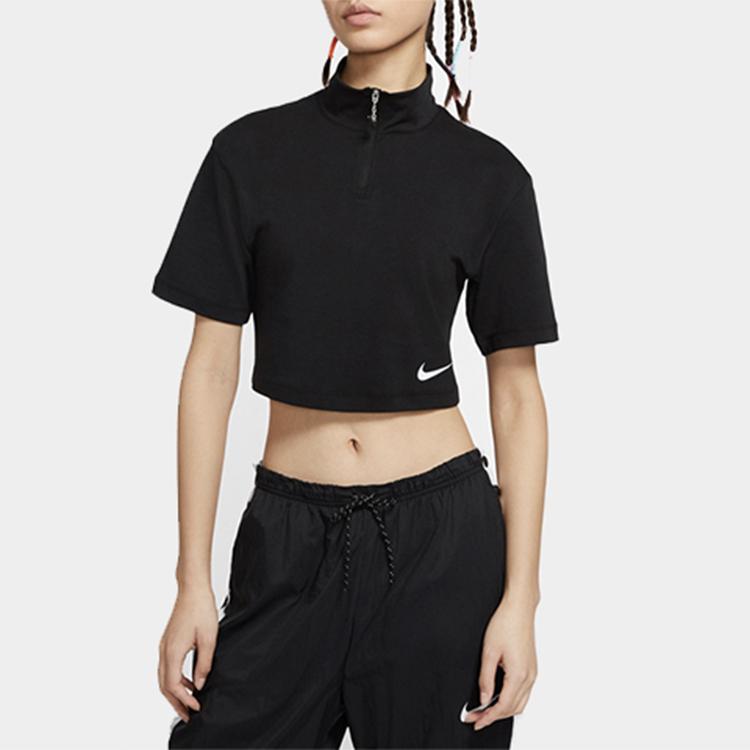 Nike Футболка Swoosh Sports Casual с коротким рукавом для женщин, черные CJ3800-010