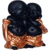 Handcrafted Resine Little Laughing Buddha Showpiece for Home and Office Decorative Showpiece - 11 Cm  (Polyresin, Black)