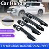 Carbon Fiber Outer Door Handle Cover Trim Fit for Mitsubishi Outlander 4 GM GN 2022 2023 Airtrek Car Styling Accessories