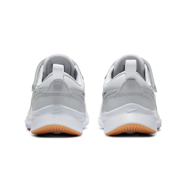Nike Спортивные повседневные кроссовки на липучках с кожаными вставками, низкие, серый/черный, для детей 3-7 лет, CN9393-100