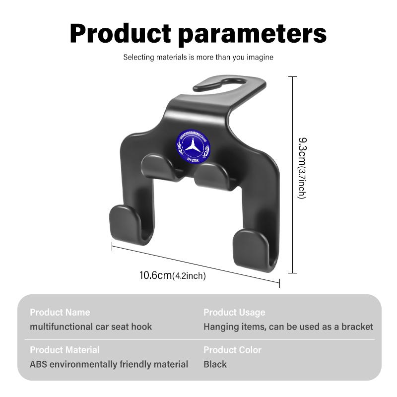 Double Head Hook Car Rear Seat Hanging Storage Holder For Mercedes Benz W211 W124 W176 W177 C180 C200 C260 C300 GLC CLE CLA CLNOP1