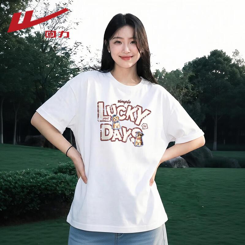Warrior Women's Crew Neck Pure Cotton T-Shirt with American Twin Dog Design